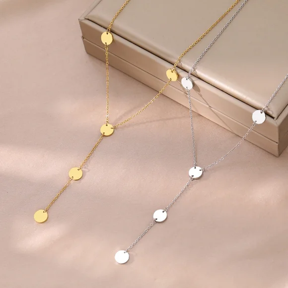 Long Tassel Round Pendants Necklace - Picture 4 of 6